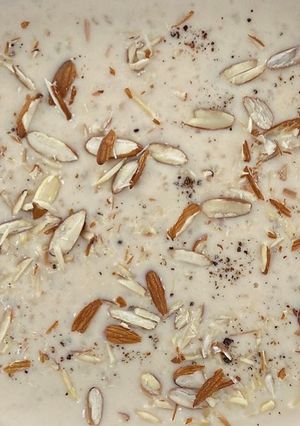 A picture of Gobindobhog Rice Sesame seeds Jaggery Kheer.