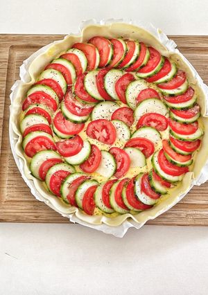 Une photo de Tarte courgettes tomates légère