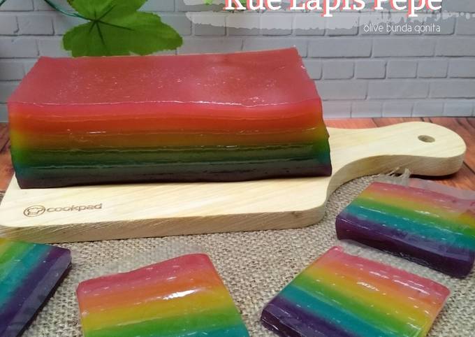 Kue lapis pepe rainbow