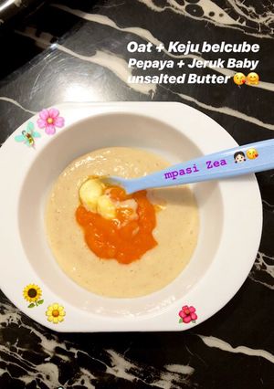 Foto resep Pure Pepaya + Jeruk Baby + Oat