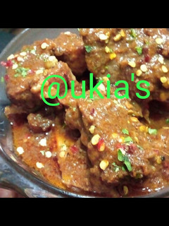 A picture of Beef meat soup with daddawa.