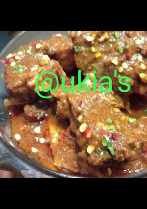 A picture of Beef meat soup with daddawa.