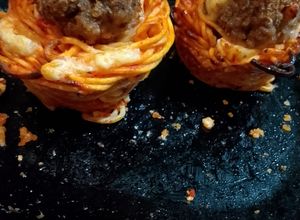 Foto di Cup cake di spaghetti e polpette di carne