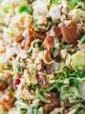 Receta de Ensalada crujiente de coles de Bruselas, almendra y bacon en la Thermomix