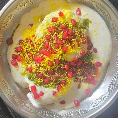 A picture of Bread potato Dahi vada.