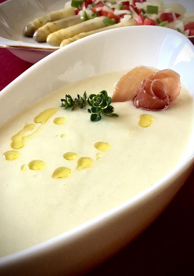 Una foto de Crema de espárragos