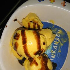 Mango Ice-cream without biscuit, without corn starch A picture of Mango Ice-cream without biscuit, without corn starch.