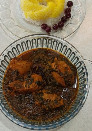 عکسی از دستور خورشت مرغ و اسفناج