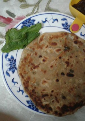 A picture of Pudina Parantha.