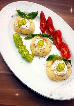 صورة لوصفة البطاطا مع الجبن السائل
