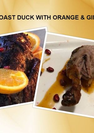 A picture of Roast duck with orange & ginger.
