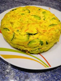 Una foto de Pastel de verduras en el microondas. Sin lactosa