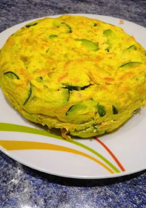 Foto principal de Pastel de verduras en el microondas. Sin lactosa