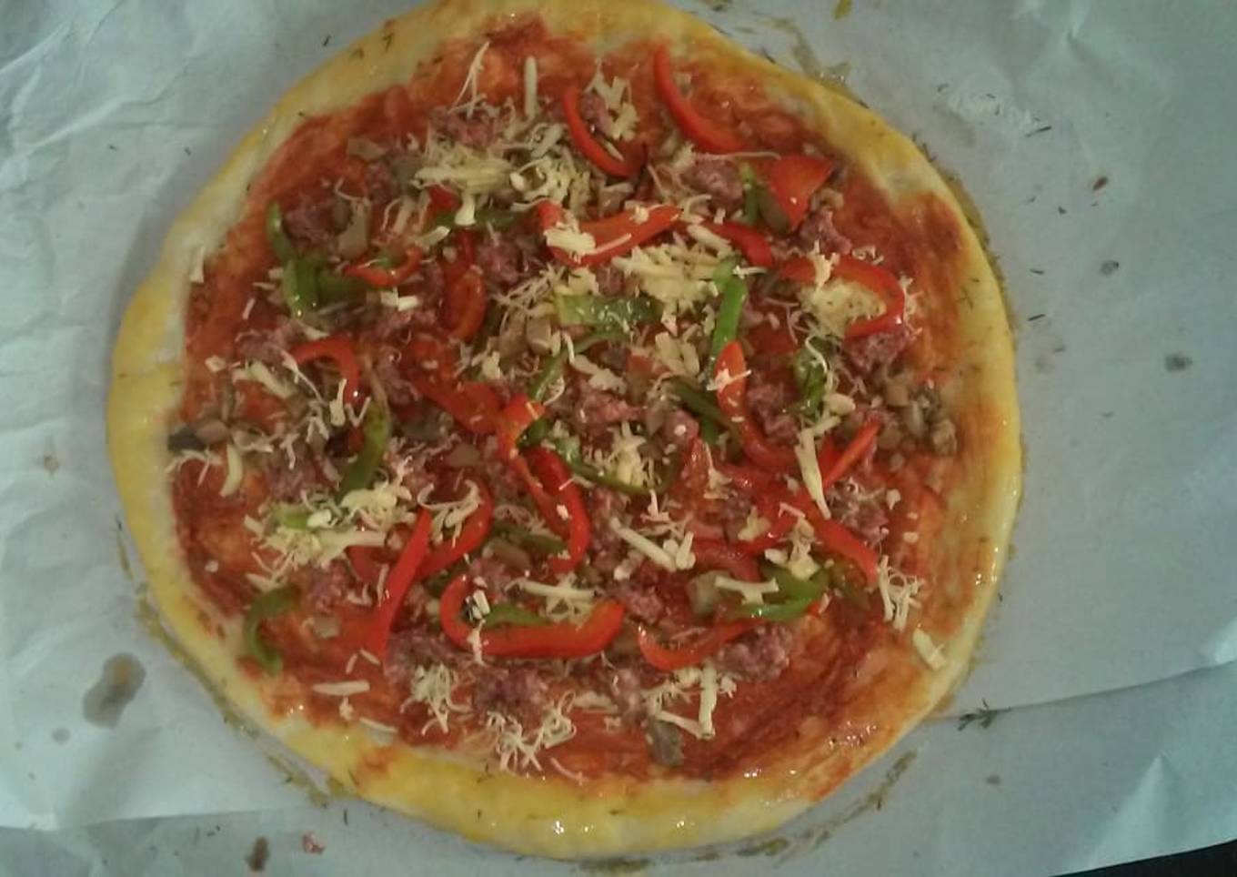 Pizza de carne picada