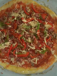 Una foto de Pizza de carne picada