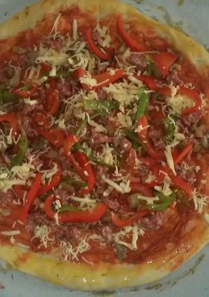 Una foto de Pizza de carne picada