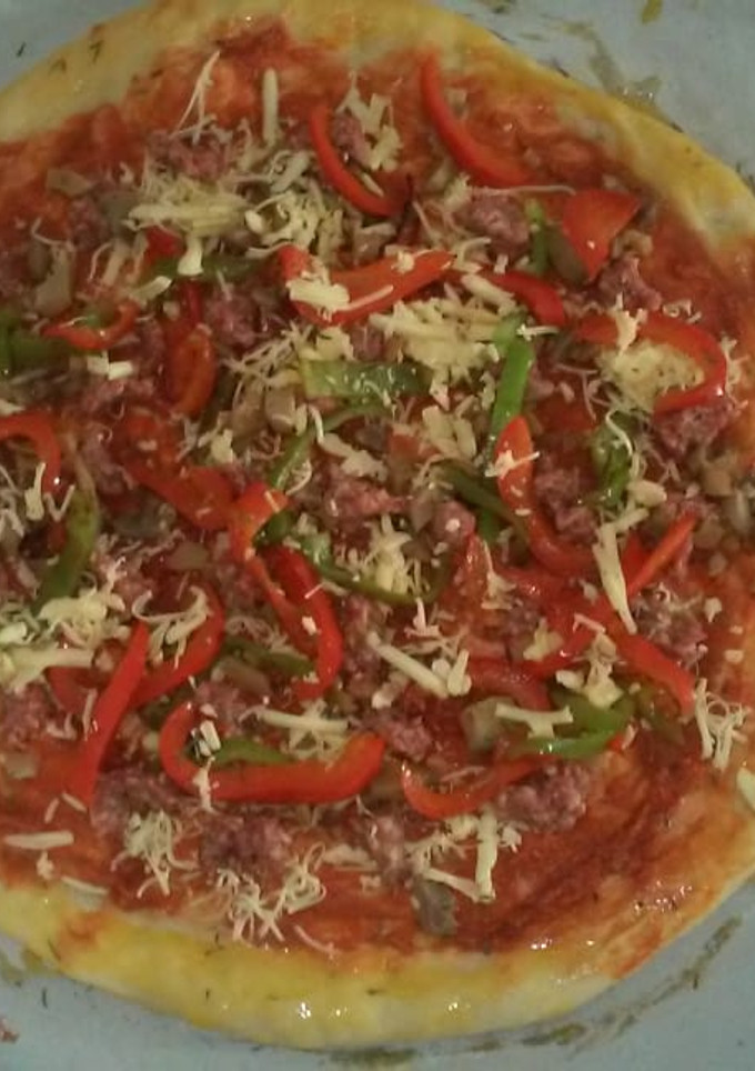 Una foto de Pizza de carne picada