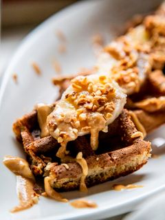 Banános gofri (gluténmentes, hozzáadott cukortól mentes, laktózmentes) recept fotója