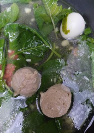 Foto resep Sop bakso bayam