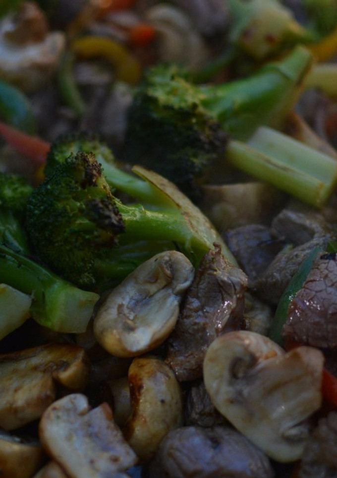 Una foto de Vegetales y vacío a la plancha