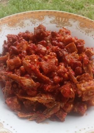 Foto resep Sambal Merah kacang Tanah, Teri dan Tempe