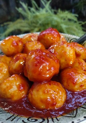 Foto resep Fire chicken ball (bakso ayam saus pedas)