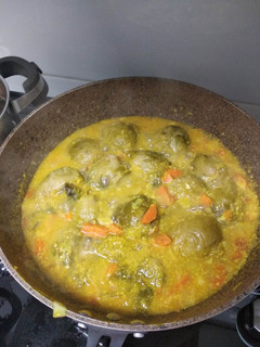 Una foto de Coles de bruselas al curry