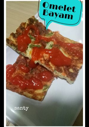 Foto resep Omelet Bayam