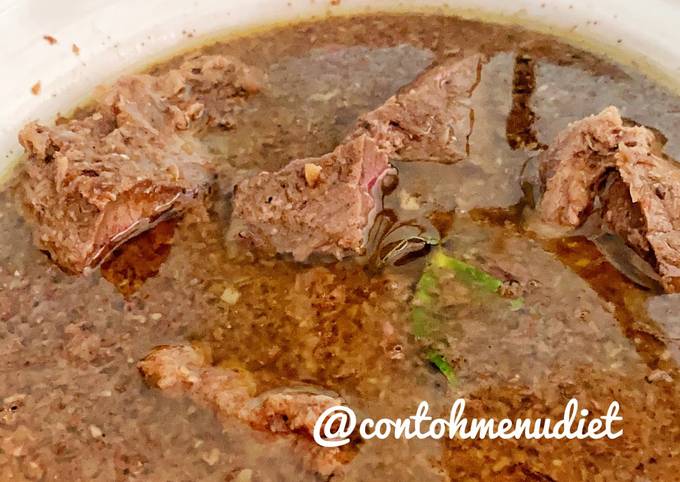 Rawon sehat meat stock ala slow cooker