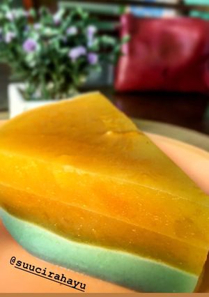 Foto resep Puding Labu Kuning Lapis Pandan