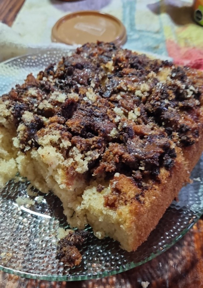 Una foto de Budín de vainilla con chispas de chocolate y dulce de leche