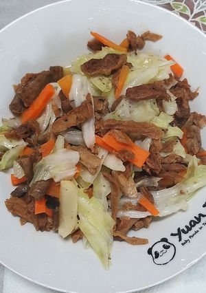 高麗菜炒素羊肉 的食譜成品照片