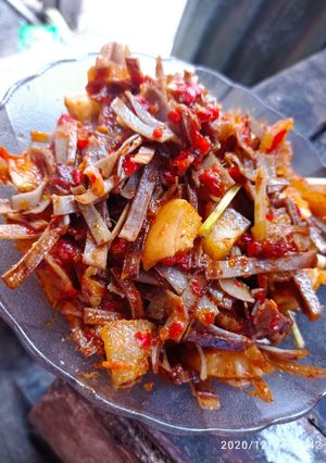 Foto resep Balado kulit singkong+kikil pedas