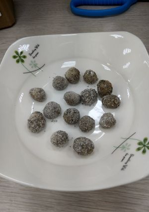 幼兒餐點-芝麻鮮奶麻糬 的食譜成品照片