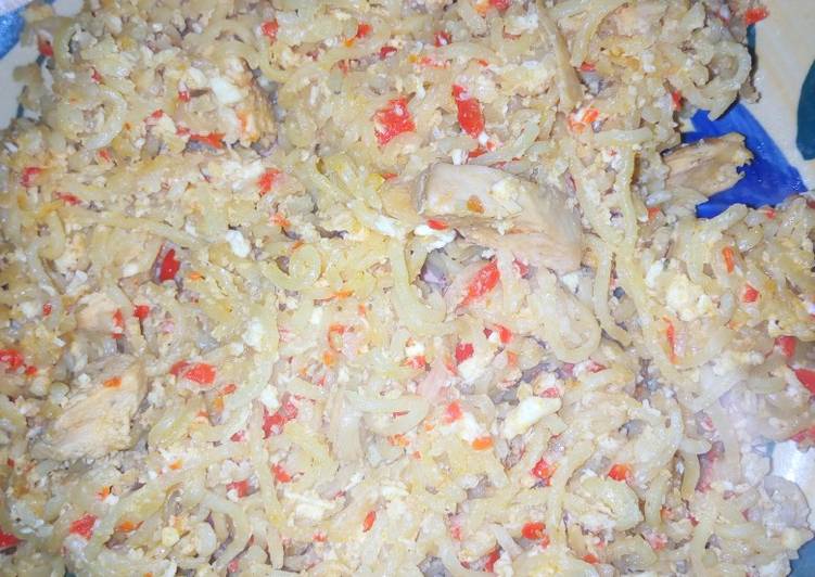 How to Make Perfect Egg indomie with shredded chicken