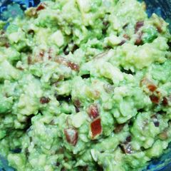 A picture of Homemade guacamole.