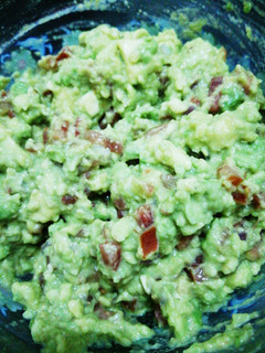 A picture of Homemade guacamole.