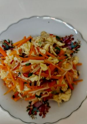 Foto resep Tumis Orak Arik Telur Wortel Enoki