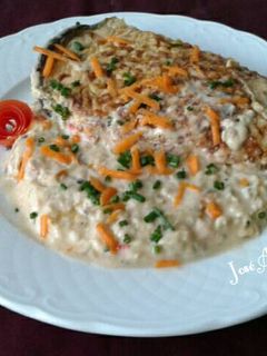 Una foto de 📌Berenjenas rellenas de verduras rústicas, solomillo y bechamel
