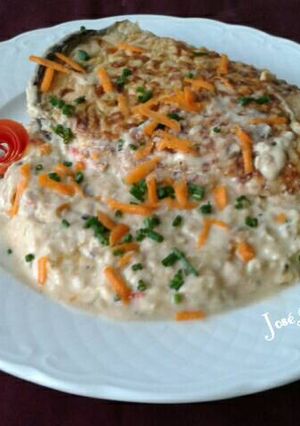 Una foto de 📌Berenjenas rellenas de verduras rústicas, solomillo y bechamel