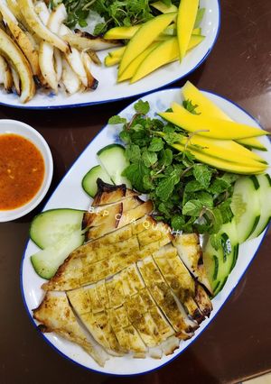 Hình của món Mực (nang) một nắng nướng muối ớt xanh.