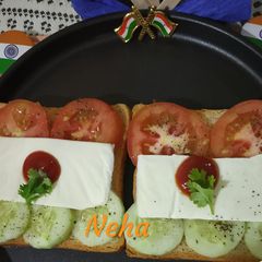 A picture of Tricolor Healthy vegetable Sandwich.