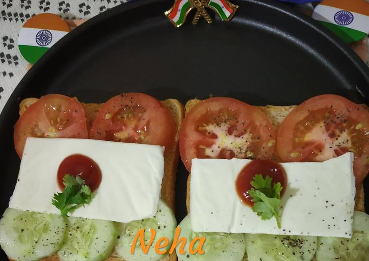 Step-by-Step Guide to Cook Tasty Tricolor Healthy vegetable Sandwich