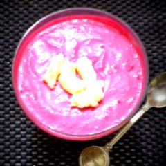 A picture of Beetroot mousse.