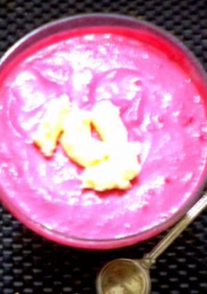 A picture of Beetroot mousse.