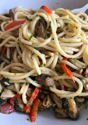 Une photo de Spaghettis fruits de mer