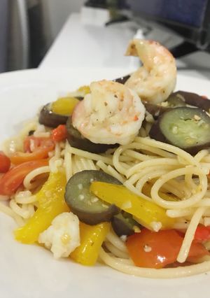 Foto resep Spaghetti Aglio Olio with Prawn