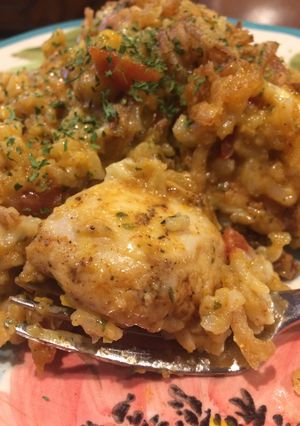 A picture of Chili Chicken Rice Casserole.