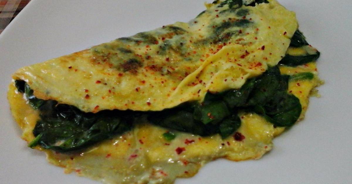 Omelette de espinacas y queso Receta de Carolina Velandia- Cookpad