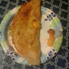 A picture of Fruit filled crepe-ala-pancake lol.